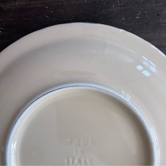 Crate&Barrel Italy Hand Painted Lemon Print Ceramic 10” Dinner Plate - Picture 8 of 12